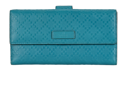 Gucci Diamond Bifold Long Wallet, &pound;150, Accessories, Blue, Leather, Front view